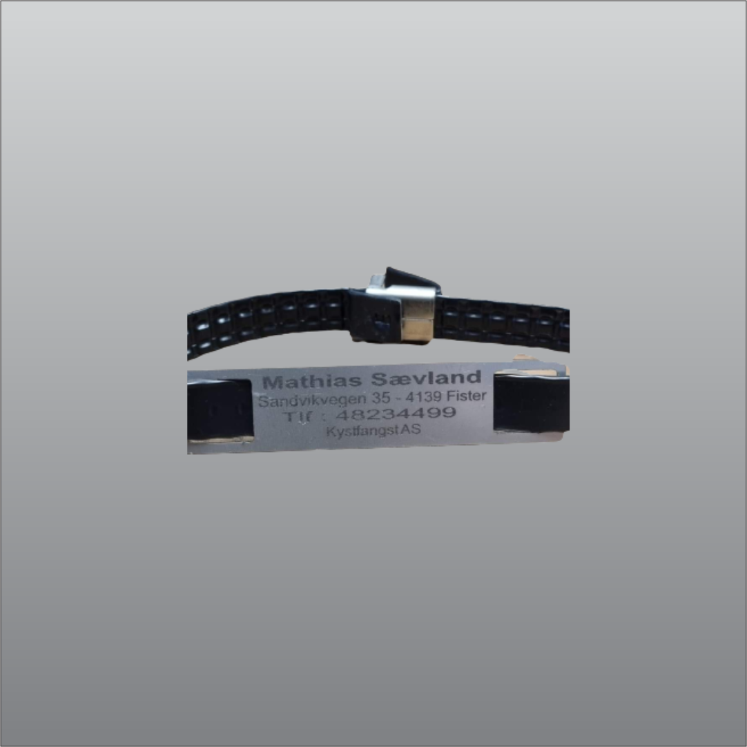 10 Merkeskilt til teiner i syrefast stål